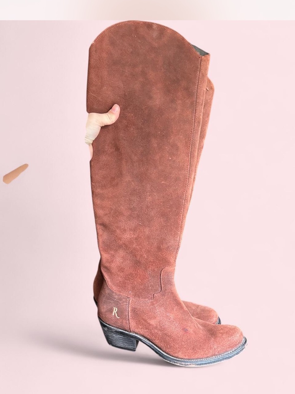 Fall Western Chic Reba by Justin Boots Tall Suede Leather Round Toe Cowboy boot